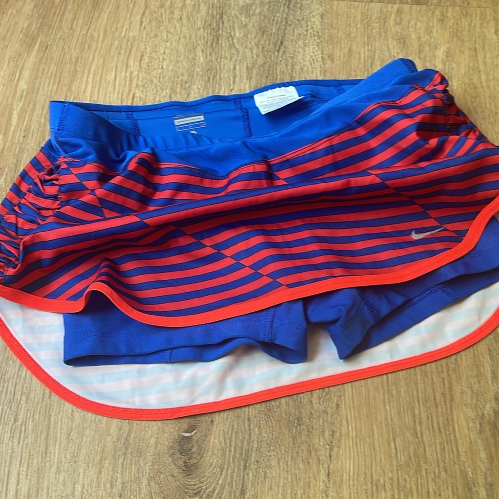 Nike small skort like new blue red strips workout fitness skirt shorts - Picture 3 of 11